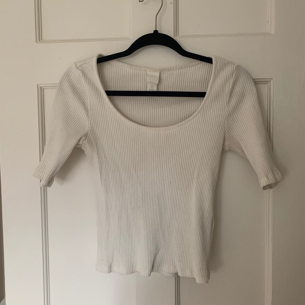 ribbed scoop neck crop top